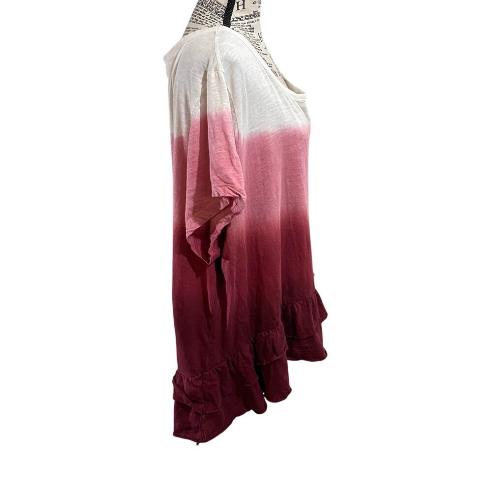 French Laundry Gradient Pink‎ Ruffle Top - Picture 4 of 10